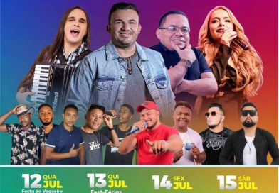 PREFEITURA DIVULGA PROGRAMAÇÃO DAS ATRAÇÕES MUSICAIS DOS FESTEJOS DE JULHO EDIÇÃO 2023